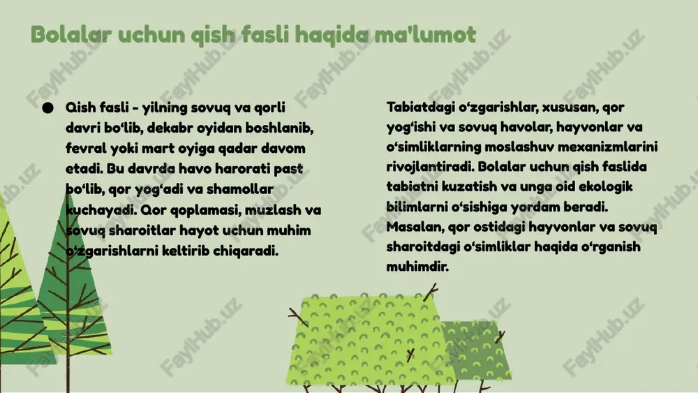 5. 4. ilmi-madaniy respublika gazetasi. qish fasli va tabiat bilan bog‘liq tadbirlar. 2020. 5. beknazarov, m. bolalar bilan ijodiy faoliyatlar: qish faslida tabiatni o‘rganish. o‘zbekiston ta'limi jurnal, 2019. e'tiboringiz uchun rahmat! designed by slides carnival image1.png image2.png image3.png image4.png image5.png image6.png image11.png image13.png image14.png image16.jpg image17.jpg image7.png image18.jpg ynz 7) yy (= =