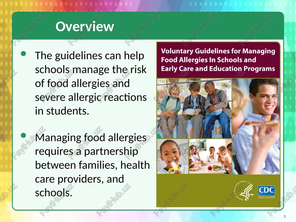 dents healthy and safe? 4 what can you do? get trained! participate in food allergy training. ask the school nurse or administrator for information about school district food allergy policies and school food allergy management and prevention plan. know which students in your school have food allergies and review their emergency care plans, section 504 plans, or other accommodation plans. help share appropriate actions to avoid allergic reactions and how to respond to food allergy emergencies with all food service staff. 5 narrative notes to facilitator: this may be a good time to ask participants if they are aware of school district food allergy policies and practices and a food allergy management and prevention plan in their school and if they know where to locate these plans. depending on their responses, you could let them know where to locate the food allergy policies and food allergy management and prevention plan …