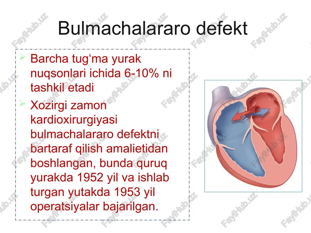 bilan tikish oay ni embolizatsiyasi oay embolizatsiyasi korinchalar aro tusik nuksoni korinchalar aro devorning nuksoni xansirash terini okimtir tusga kirishi jigarni kattalashishi gipotrofiya jismoniy rivojlanishidan orkada kolish ko‘krak kafasini deformatsiyasi tush suyagining chap tomonida iii-iv kovurgalar aro soxasida sistolik shovkini nukson soxasiga yamok tikilgan korinchalar aro devorning nuksoni yurak devori nuksonini yopish uchun transkateter sistemali (amplatzer) okklyuder fallo tetradasi o‘pka arteriyasini torayishi, korinchalar aro tusik nuksoni, aortani o‘ng tomonga siljishi va uni korinchalar aro tusik nuksonini ustida joylashishi o‘ng korincha devorining gipertrofiyasi fallo tetradasi fallo tetradasi umrovosti- upka anastomozi (blelok-tausig amaliyoti fallo tetradasida korinchalar aro tusik nuksoniga yamok tikish aorta koarktatsiyasi bosh ogrishi arterial kon bosimining oshishi burindan kon ketishi yurak soxasidagi ogriklar yurak urishi boshda ogirlikni va pulsatsiyanni sezish aorta koarktatsiyasi