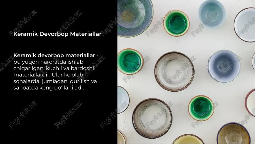keramik devorbop materiallar. tuproqli jinslar va ularning xossalarini boshqarish usullari - Page 3
