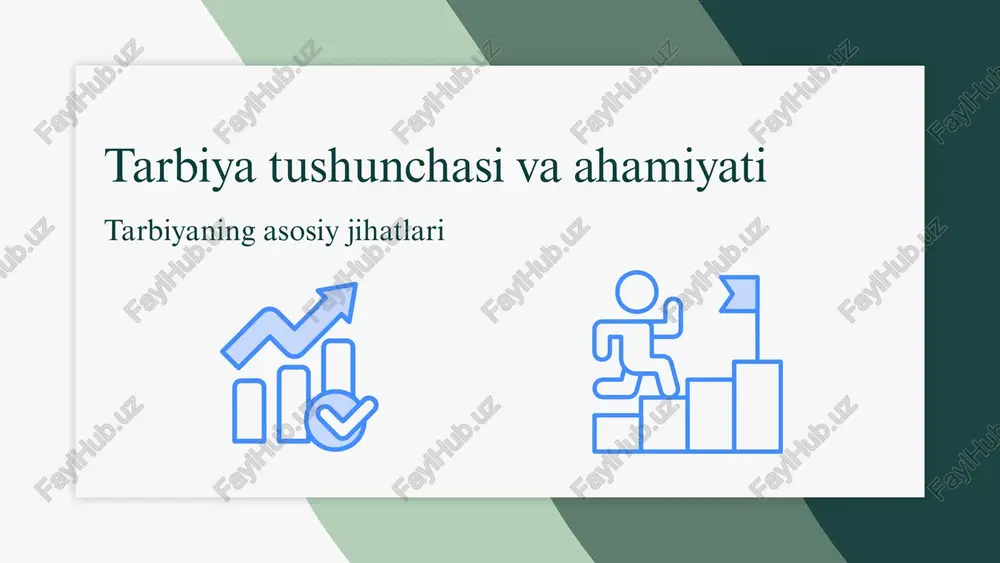 qadriyatlar ham ta'lim jarayonida ahamiyatga ega. mahalliy madaniyat va an'analar o'quvchilarning tarbiyasida ko'rsatmalarga asos bo'ladi. bu, o'z navbatida, ularning shaxsiyatini shakllantiradi. jamiyat va madaniyat ta'siri tarbiyaga ta'sir etuvchi omillar madaniyat va tarbiyaning aloqasi madaniyat tarbiyaning asosiy omillaridan biridir. har bir jamiyat o'ziga xos madaniyatni rivojlantiradi, bu esa bolalarning tarbiyasiga ta'sir qiladi. madaniyat, an'ana va qadriyatlar tarbiyada muhim rol o'ynaydi, chunki ular bolalarga hayotiy ko'nikmalarni, axloqiy me'yorlarni va ijtimoiy munosabatlarni o'rgatadi. jamiyat ta'sirining ahamiyati jamiyat tarbiyani shakllantiruvchi muhim omil hisoblanadi. bolalar jamiyatda o'sib, uning qoidalari va normalariga moslashadilar. jamiyatning tarbiyaviy muhitida o'sgan bolalar, ijtimoiy ko'nikmalarga ega bo'lib, ko'proq muvaffaqiyatga erishadilar. madaniyat va jamiyatning roli madaniyat va jamiyat ta'siri, tarbiyaning samaradorligini oshirishga yordam beradi. ular bolalarga ijtimoiy me'yorlarni o'rgatadi va ularni jamiyatga moslashishga tayyorlaydi. madaniyat va jamiyatning roli jamiyatdagi ijtimoiy munosabatlar va o'zaro ta'sirlar bolalarning tarbiyasiga katta ta'sir ko'rsatadi. ijtimoiy muhit, bolalarning o'zaro aloqalarini va hissiy rivojlanishini belgilaydi. madaniyat va jamiyatning roli …