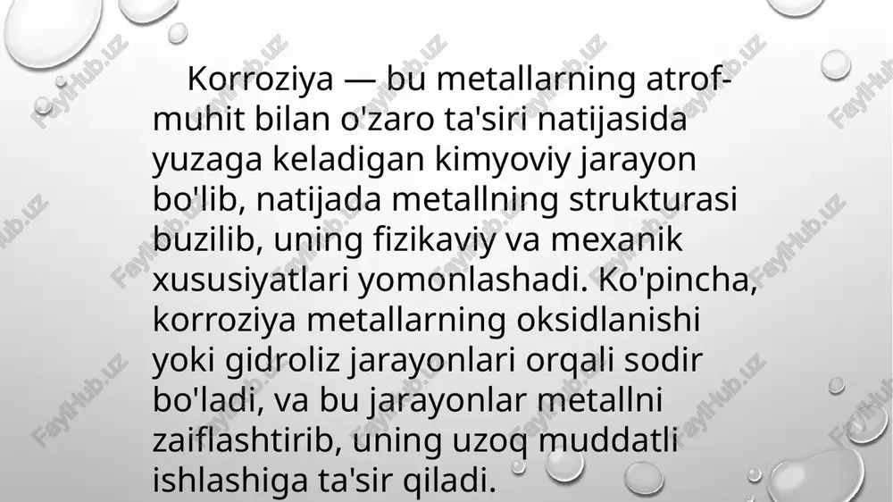 ʻllanadi. kimyoviy ingibitorlar reaksiya jarayonida katalizatorning faol markazlarini toʻsadi yoki faol zarrachalar bilan taʼsirlashib, zanjirni davom ettira olmaydigan nofaol radikallar hosil qiladi va natijada reaksiyaning toʻxtashiga sabab boʻladi. kimyoviy ingibitorlar sistemaga reaksiyaga kirishuvchi moddalarning konsentratsiyasiga nisbatan juda kam miqdorda qoʻshiladi. kimyoviy ingibitorlar nomaqbul jarayonlarni, masalan, metallarning korroziyalanib yemirilishini, yoqilgʻi, surkov moylari va oziq-ovqat mahsulotlarining oksidlanishini sekinlashtirish yoki toʻxtatishda keng qoʻllanadi. reaksiyalarning sekinlashuvi yoki toʻxtashi kimyoviy ingibitorning miqdoriga, tabiatiga va reaksion muhitga, qoʻshilgan vaqtga, temperaturaga va ingibitor samaradorligiga taʼsir qiluvchi boshqa moddalar borligiga bogʻliq. korroziya ingibitorlari metallarni korroziyadan saqlash uchun korrozion faol muhitga qoʻshiladi. ular metall yuzasiga yutiladi yoki metall ionlari bilan qiyin eruvchi birikmalar hosil qiladi. bu birikmalar metall yuzasida oʻta yupqa parda hosil qilib, uni himoyalaydi. mashina detallarini saqlash va tashish vaqtida korroziyadan himoyalash uchun korroziya ingibitorlari keng qoʻllanadi. metallarni korroziyadan saqlash uchun korroziya ingibitorlari yoqilgʻi, moy va polimer qoplamalarga ham qoʻshiladi. reaksiyalarning sekinlashuvi yoki toʻxtashi kimyoviy ingibitorning miqdoriga, …