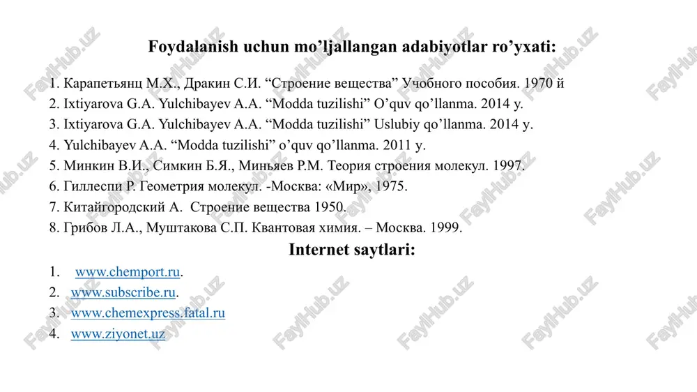 di va ularning tabiatini aniqladi. radioaktivlik nazariyasini yaratdi (1903, f. soddi bilan birga). atomning sayyoraviy modeli taklif qilingan (1911). birinchi sun'iy yadro reaktsiyasini o'tkazdi (1919). neytronning mavjudligi bashorat qilingan (1921). nobel mukofoti (1908). 1. osnovnie nauchnie otkritiya rezerforda; 2. rasskajite ob opite rezerforda po proverke modeli atoma tomsona. 13 yadro atrofida aylanayotgan elektronning harakat miqdori momenti faqat malum diskret qiymatlarnigina qabul qilib o’zgaradi. matematik ifoda quyidagicha: mevr = nh bu yerda: me – elektronning massasi, v – uning yadro atrofida aylanish tezligi r – elektron va yadro orasidagi masofa, n –1 2, 3… h – plank doimiysi vodorod atomi uchun rezerford va bor tenglamalari bitta matematik tenglamalar sistemasi deb yechilganda v=2110m/s va r=0,0529 nm ga tengligi aniqlandi. rezerford tajribasi fundamental zzarrachalarni kashf qilinishi. elektron 1897-yilda katod nurlar sifatida j. tomson tomonidan kashf qilingan. proton 1886-yilda nemis fizigi goldshteyn tomonidan kashf qilingan. v.vin protonning zaryadi elektron zaryadining teskari qiymatiga teng, massasi …