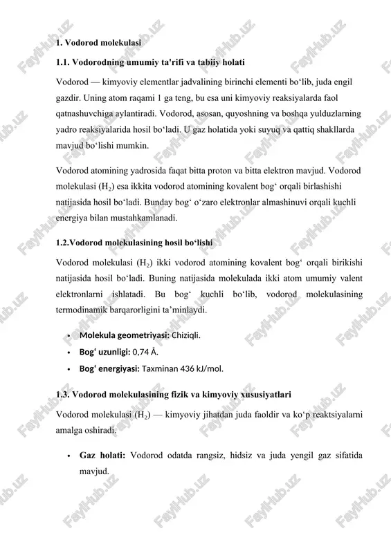 kuchaytirilgan nur hosil qiladi, bu esa uni kuchli va aniq yo‘nalishda yo‘naltirilgan nurga aylantiradi. lazerning ishlash prinsipi quyidagi bosqichlarni o‘z ichiga oladi: 1. aktiv muhiti - lazerning energiya hosil qiluvchi qismi. bu qismda elektronlar yuqori energiya holatiga ko‘tariladi. 2. kuchaytirish: elektronlar yuqori energiyali holatga ko‘tarilgandan so‘ng, ular pastga qaytishadi va bu jarayonda fotonlar chiqariladi. 3. resonator: ikki oltingugurtli oynalar orasidagi fotonlarning aks ettirilishi va kuchaytirilishi yuz beradi. 2.2. lazer turlari 1. gaz lazerlar: bu lazerlar odatda gazli moddalar (masalan, helio-neon, karbonat angidrid) yordamida ishlaydi. ular yuqori kuchlanishga ega bo‘lib, turli sohalarda qo‘llaniladi. 2. yarimo‘tkazgich lazerlar: bu lazerlar kristallar va yarimo‘tkazgichlar yordamida ishlaydi va hozirgi kunda ko‘plab optik qurilmalarda (telefonlar, kompyuterlar) qo‘llaniladi. 3. qattiq jism lazerlari: rubinning kristallari kabi qattiq materiallardan foydalanish orqali hosil bo‘ladi. ular yuqori energiya darajalarini ishlab chiqaradi. 4. fiber lazerlar: lazer nurining optik tolalar orqali uzatilishini ta'minlaydi va energiya sarfini kamaytiradi. 2.3. lazerlarning qo‘llanilishi · tibbiyotda: lazerlar …