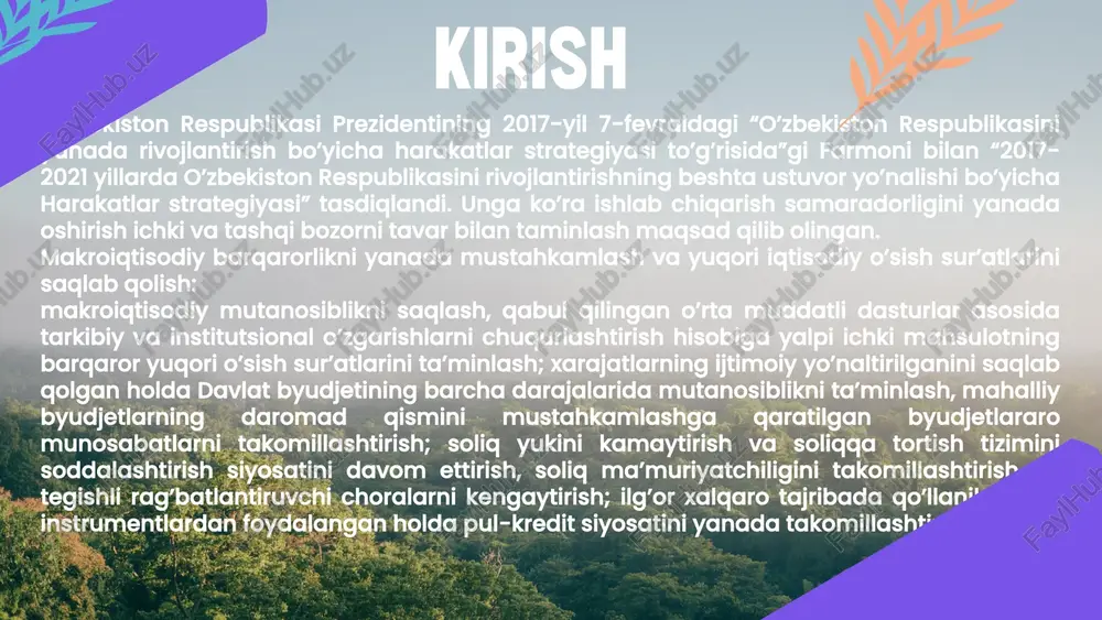 i. bunda iqtisodiy samaradorlik emas, axborotning samarasi tushuniladi. bozordagi axborotni olishda uning barcha ishtirokchilari birdek imkoniyata ega emas. xalqaro amaliyotda simmetrik va assimmetrik axborotlar mavjud. birinchi holatda axborotdan barcha foydalanishi mumkin va bu hech qanday afzalliklarni bermaydi; ikkinchi holatda axborotdan faqatgina bozorning muayayn ishtirokchilari foydalanishi mumkin va bu ularga ma’ium afzalliklarni beradi. bozor samaradorligining uch darajasi mavjud: past, o‘rta va yuqori. samaradorlikning past darajasi aksiyalaming joriy bozor baholari o ‘tgan davrlardagi bahoiar dinamikasini to‘liq aks ettirilishini bildiradi. samaradorlikning o‘rtacha darajasi aksiyalarning joriy bozor baholari faqat o‘tgan davrlardagi bahoiar dinamikasinigina emas, balki barcha foydalanish imkoniyatiga ega bo‘lgan axborotlarni ham to‘liq aks ettirilishini bildiradi. samaradorlikning yuqori darajasi aksiyalaming joriy bozor baholari o‘tgan davrlardagi bahoiar dinamikasini, shuningdek, barchaga ma’ium va cheklangan axborotlamigina emas, ham aks ettiradi. shunday qilib, axborotlardan barcha ishtirokchilar foydalanish imkoniyatiga ega bo‘lsa-da, hech biri ortiqcha daromad olish imkoniyatiga ega bo‘lmaydi. 2.ishlab chiqarishning iqtisodiy samaradorligiga ta’sir etuvchi omillar. ishlab chiqarishning iqtisodiy …