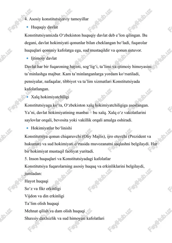 on respublikasi qonunlari rasmiy portali. 6. www.norma.uz – huquqiy axborot portali. 7. konstitutsiyani sharhlovchi ilmiy maqolalar va darsliklar.