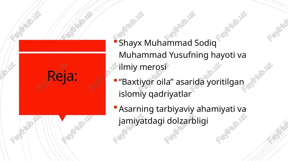 iringlar, bag‘rikeng bo‘linglar, balki alloh ham sizlarni kechirur.” (nur surasi, 22-oyat) baxtiyor oila asarida yoritilgan islomiy qadriyatlar asarning tarbiyaviy ahamiyati va jamiyatdagi dolzarbligi shayx muhammad sodiq muhammad yusufning “baxtiyor oila” asari nafaqat diniy ma’lumotlar, balki amaliy tarbiya vositasi sifatida ham nihoyatda muhimdir. asar bugungi zamon oila muammolariga islomiy yechim topishda katta manba bo‘lib xizmat qiladi.asarda yoshlarga oila qurishdan oldin nimalarga e’tibor berish kerakligi, oila mas’uliyatini qanday tushunish va unga tayyor bo‘lish haqida aniq tavsiyalar beriladi. nikohning mohiyati, halollik, to‘g‘ri niyat va qur’oniy tamoyillar asosida oila qurish zarurligi ta’kidlanadi.“baxtiyor oila” asarida shayx zamonaviy oilalarda uchraydigan muammolar – tushunmovchilik, er-xotin o‘rtasidagi kelishmovchilik, farzand tarbiyasidagi xatolar kabi masalalarni ko‘taradi. har bir muammoni qur’on va hadislar asosida izohlaydi va ularning islomiy yechimini taklif etadi. bu esa asarni amaliy jihatdan dolzarb qiladi. asarning tarbiyaviy ahamiyati va jamiyatdagi dolzarbligi kitobda axloqiy tarbiya – halollik, sabr, rostgo‘ylik, hurmat, kechirimlilik kabi fazilatlar asosiy o‘rinda turadi. oila a’zolarining bir-biriga …