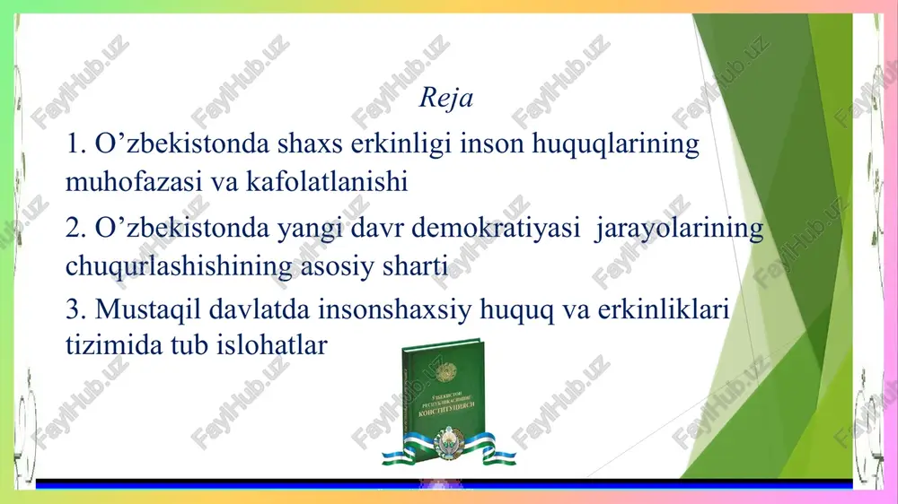 o'zbekiston respublikasining konstitutsiya fanidan tayyorlagan mustaqil ishi - Page 3