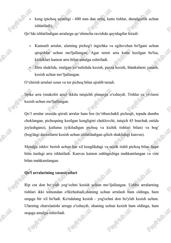 ektr toki bilan har qanday xonada ishga tushirish qobiliyati bilan ajralib turadi. bu ularning ijobiy fazilatlari, ammo salbiy tomonlari ham bor. bular, birinchi navbatda, elektr tarmog'iga bo'lgan ehtiyojni o'z ichiga oladi, bu mutlaqo har qanday sharoitga xos bo'lmagan. bundan tashqari, bu arra ma'lum bir kuchlanish quvvatida ishlatilishi mumkin va ularning xizmat qilish muddati 5 yil bilan cheklangan. quyidagi elektr arra turlari ajratiladi: dumaloq, dumaloq, mitr (xususiyatlari quyida keltirilgan), zanjirli, pistonli, shuningdek, elektr arra. elektr zanjirli arra bog'da, o'tinda ishlatilishi mumkin. uzunlamasına vako'ndalang. oʻrni arra kesilayotgan materialga mahkam oʻrnatilgan. u duradgorlik, duradgorlik va tom yopish ishlarini bajaradi. elektr to'sarning pichog'i ikkita yo'riqnoma bo'ylab harakatlanadi. u yaxshi xavfsizlik va kesish aniqligi bilan ajralib turadi. qattiq metall uchli pichoqlar qattiq yog'och, plastmassa va yupqa metallni kesish uchun ishlatiladi. disk bu yerda qoʻl arralarining oʻzaro harakatlari aylana harakatlariga almashtiriladi, bu asosan qoʻl kuchi oʻrniga elektr dvigatel kuchidan foydalanish hisobiga amalga oshiriladi. tishli arra tishli …