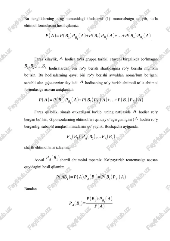 chi qutidan ikkinchisiga 2 ta shar solinadi. ikkinchi qutidan tavakkaliga olingan shar qora bo‘lishi ehtimolligini toping. uchta qutining har birida 6 ta qora va 4 ta oq shar bor. birinchi qutidan tavakkaliga bitta shar olib, ikkinchisiga solinadi, shundan so`ng ikkinchi qutidan tavakkaliga bitta shar olinib, uchinchi qutiga solinadi. uchinchi qutidan tavakkaliga olingan sharning oq bo‘lishi ehtimolligini toping. 10 ta miltiqning 4 tasi optik nishonga olish moslamasiga ega. bunday moslamali miltiqdan nishonga urish eltimolligi 0,9 ga, usiz 0,7 ga teng. tavakkaliga olingan miltiqdan 2 ta o‘q uzilgan. agar mergan ikkala holda ham nishonga urolmagan bo‘lsa, optik moslamali miltiq tanlanmaganligi ehtimolligini toping. birinchi qutida 12 ta shar bo‘lib, ularning 7 tasi oq, ikkinchi qutida 15 ta shar bo‘lib, ularning 5 tasi oq. har qaysi qutidan bittadan shar olindi, so‘ngra bu ikki shardan tavakkaliga bittasi olindi. agar tanlangan shar qora bo‘lsa, olingan ikkala sharning qora bo‘lishi ehtimolligini toping. ichida 10 ta shar bo‘lgan …