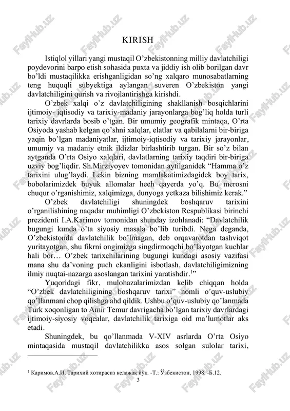 lajak yo'q. -t.: o'zbekiston, 1998. -b.12. 4 davlatlarning chegaralari, hukmdorlarning faoliyatiga bir nazar tashlanadi. davlatlarning boshqaruv tartiblari, markaziy va mahalliy boshqaruv an’analari mansab va unvonlar, harbiy qo’shin, yer egaligi, soliq diniy muassasalar o’rganilib, ilmiy qiyosiy tahlil qilingan. 5 1-mavzu turk xoqonligi davlatining boshqaruvi, harbiy va siyosiy tarixi reja: 1. turk xoqonligi davlatinig siyosiy tarixi. 2. ashiniylar sulolasi davrida davlat boshqaruv tizimi. 3. mahalliy boshqaruvdagi mansab va unvonlar. 4. turk xoqonligining harbiy san’ati. 5. harbiy unvonlar va mansablar. 6. turk xoqonligi hukmdorlarining hukmronligi yillari. tayanch iboralar: turkash, tumin, qam, shad, feofan vizantiyskiy, suboshi, bilga xoqon, oltoy, dehqo, malikshoh, xorazmshoh, ixrid, xudod, afshin, budun, tele, turk el, h.kononov. turk xoqonligi davlatinig siyosiy tarixi vi asrning ikkinchi yarmidan boshlab janubiy sibir va shimoliy mongoliya ya’ni, oltoy hududlarida turkiy qabilalar ittifoqi shakllana boshlaydi. vi asrning oxirlarida yashagan vizantiyalik tarixchilar menandr protektor, feofan vizantiyskiy, suriyalik tarixchi ionna efessiylarning tarixiy asarlarida turklar haqida ma’lumotlarga egamiz. “turk” …