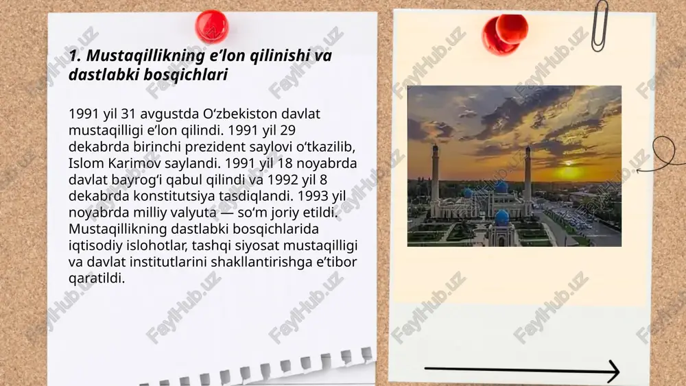 xorijiy investitsiyalarni jalb etish uchun soliq va kredit imtiyozlari, ppp loyihalari va erkin iqtisodiy zonalar orqali 1–3 mlrd aqsh dollari yillik qo'shimcha sarmoya jalb qilish rejalashtirilgan; mehnatni qayta tayyorlash va stem ta'limni kuchaytirish. ... t.me/slaydai_bot 8. taʼlim va ilm-fanni rivojlantirish strategiyalari doirasida asosiy 7 yoʻnalish belgilandi: 1) taʼlim sifatini oshirish va yangi taʼlim standartlarini joriy etish; 2) oʻqituvchilarni qayta tayyorlash va malakasini oshirish; 3) stem va raqamli kompetensiyalarni kengaytirish; 4) kasb‑honar va amaliy taʼlimni rivojlantirish; 5) ilmiy tadqiqotlar hamda innovatsiyalarni qoʻllab‑quvvatlash; 6) r&d xarajatlarini yaimga nisbatan 1%gacha oshirish maqsadi; 7) 2030 yilga qadar xalqaro integratsiya va universitetlarning avtonomiyasini kuchaytirish. ... t.me/slaydai_bot sog‘liqni saqlash tizimini isloh qilish doirasida oilaviy shifokorlar tarmog‘i kengaytirilib, birlamchi tibbiy yordam qamrovi 90% ga yetkazildi. raqamlashtirish 2019–2024 yillarda bosqichma-bosqich joriy etilib, elektron sog‘liqni saqlash tizimi 1 200 ta muassasaga tatbiq qilindi. kasalxonalar modernizatsiyasi uchun 2020–2025 yillarga mo‘ljallangan investitsiyalar belgilandi. emlash qamrovi 95% dan yuqori; onalar va chaqaloqlar …