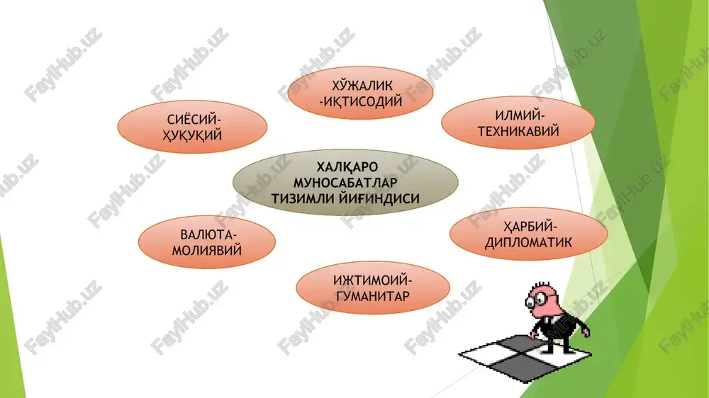 qsadida 1921-yil 12-noyabrdan 1922-yil 6-fevralgacha to‘qqiz davlat vakillari ishtirokida vashington konferensiyasi bo‘lib o‘tdi. konferensiyada asosiy rolni aqsh, buyuk britaniya va yaponiya o‘ynadi. ushbu davlatlarning tinch okeani havzasidagi o‘z orollariga egalik qilish huquqlari kafolatlandi. 1921-yil dekabrda vashington konferensiyasida to‘rt davlat – aqsh, buyuk britaniya, fransiya va yaponiya o‘rtasida shartnoma imzolanib, 1923-yili lozanna tinchlik shartnomasi imzolanib, unda turkiyaning urushdan keyingi chegaralari belgilab berildi va mustaqilligi tan olindi. u birinchi jahon urushidan keyin yuzaga kelgan hududiy o‘zgarishlar ga qonuniy tus bergan so‘nggi yirik shartnoma bo‘ldi. 1919 – 1923-yillari imzolangan shartnomalar va jahondagi kuchlarning yangi nisbati xalqaro munosabatlarning versal-vashington tizimi nomini oldi. versal-vashington tizimi bir guruh davlatlarning dunyoga hukmronligini o‘rnatdi. birinchi jahon urushidan so‘ng g‘arbning bir qator mamlakatlarida o‘ng radikal, ekstremistik harakatlar vujudga kelib, umumiy nom bilan fashizm deb ataldi. fashistik harakatning liderlari ijtimoiy safsatabozlikdan keng foydalandilar, kishilarning millatchilik hissiyotiga ta’sir o‘tkazishga harakat qildilar, o‘z millati uchun ijtimoiy adolatni, «yangi jamiyat»ning o‘zlariga ma’qul shaklini …