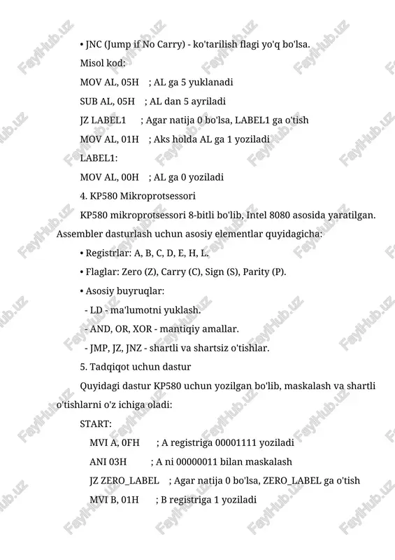 ) tizim signalini va init (i0l ≤ 15 ma) tizimni qayta tiklash signalini ham hosil qiladi. init signali tizimni dastlabki holatida dastlabki o'rnatish uchun mo'ljallangan. u generatorning resin kirishida rc davri tomonidan yaratilgan signal mavjudligida amalga oshiriladi. shakldagi sxemada ishlatilgan. 7.1 elementlari 0,35 s reset signalining davomiyligini ta'minlaydi. hack tasdiqlash signali sekin xotira modullari va portlovchi moddalar bilan ishlashda ishlatiladi. bundan tashqari, u protsessorni qandaydir tashqi hodisani kutishini tashkil qilish uchun ham ishlatilishi mumkin. mikroprotsessor kp580bm80, agar xack signali birinchi tekshirish paytida (t2 siklining ikkinchi uchdan birining boshlanishi) nofaol bo'lib chiqsa, wait kutish holatiga o'tkaziladi. tizimning o'lchami va xususiyatlariga qarab, tasdiqlash signali ikkita usuldan birida tashkil etilishi mumkin. katta tizimlarda hackni tasdiqlash liniyasi odatda past faollik darajasida ishlaydi, bu xotira modullari va io'larga kirishning asinxron usulini ta'minlaydi. buning uchun generatorning rdyin kirishi oldida qo'shimcha inverter o'rnatilishi kerak. tanlangan qurilma o'qish yoki yozish strobini olgandan so'ng, u ochiq kollektor pallasida xack …