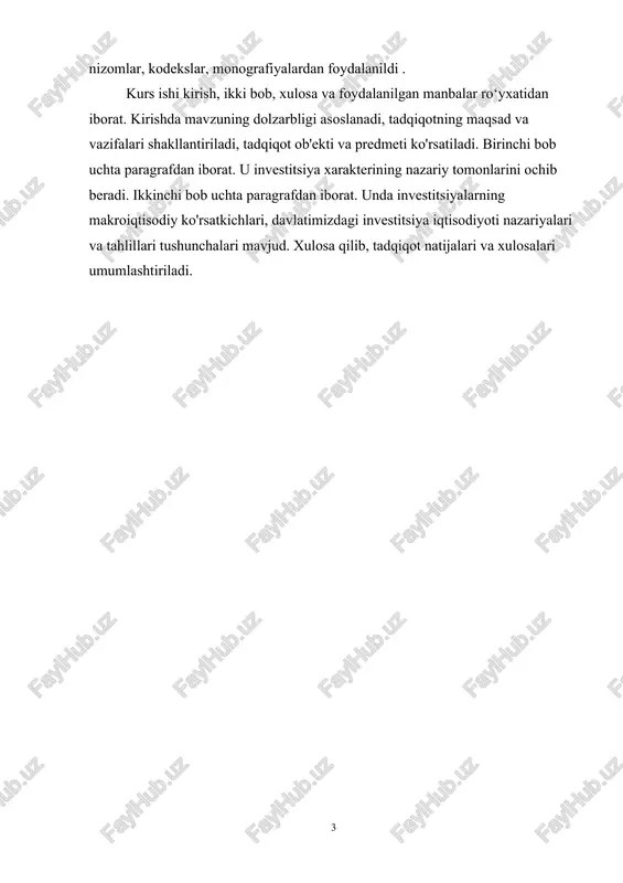 biznesga investitsiyalar (iqtisodiy investitsiyalar), – qimmatli qog‘ozlarga investitsiyalar (moliyaviy investitsiyalar). spekulyativ investitsiyalar: bunday investitsiyalarning maqsadi: valyutalar, qimmatbaho metallar, qimmatli qog'ozlar narxlarining kutilayotgan o'sishi hisobiga qisqa muddatli boyitishdir. iste'mol investitsiyalari: qat'iy aytganda, bu investitsiya emas. ushbu kontseptsiya uzoq muddatli tovarlar yoki ko'chmas mulk sotib olishni anglatadi. bunday investitsiyalar asosan pulni investitsiya qilishdan ko'ra tejashdir. biznes investitsiyalar: foyda olishning asosiy maqsadiga ega bo'lgan va ushbu maqsadlar uchun ishlab chiqarish fondlarini sotib olishni anglatuvchi real iqtisodiy investitsiyalar. iqtisodiy investitsiyalar: bu "oddiy" tavakkalchilik bilan foyda olish maqsadida tovarlar va xizmatlar ishlab chiqarish bilan bog'liq real aktivlarga har qanday investitsiya. moliyaviy investitsiyalar ma'lum turdagi investitsiyalar bo'yicha "oddiy" tavakkalchilikda foyda olish uchun qimmatli qog'ozlar ko'rinishidagi aktivlarni sotib olishni anglatadi . iqtisodiy investitsiyalardan farqli o'laroq, moliyaviy investitsiyalar yangi ishlab chiqarish quvvatlarini yaratish va ulardan foydalanish ustidan nazoratni o'z ichiga olmaydi, shuning uchun moliyaviy investor real aktivlarni boshqarishda boshqalarga tayanadi. moliyaviy investitsiya jarayoni huquqlarning oddiy o'tkazilishini o'z ichiga …