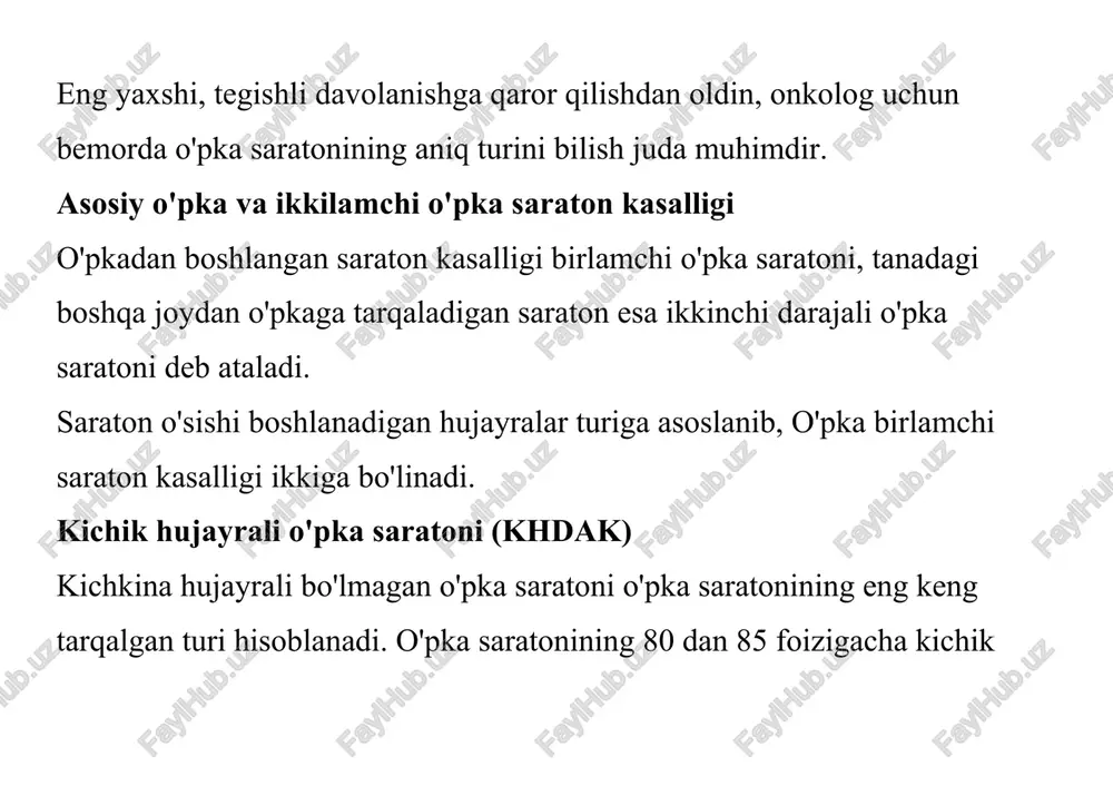 mma uchun umumiy ovqatlanish qoidalaridan tashqariga chiqing va ishonch bilan oziq -ovqat va qo'shimchalar to'g'risida shaxsiy qarorlar qabul qiling. xavf omillari o'pka saratonini rivojlanishiga olib keladigan va alomatlarini ko'rsatishni boshlaydigan bir necha xavf omillari mavjud. (amerika saraton kasalligi jamiyati) tamaki chekish o'pka saratoni uchun etakchi omil bo'lib, o'pka saratonida o'limning 80% ini tashkil etadi. ba'zi boshqa xavf omillari quyidagilarni o'z ichiga oladi: · tamaki tutun · radonga ta'sir qilish · asbest ta'sir qilish · ish joyida saratonni keltirib chiqaradigan boshqa vositalar, shu jumladan uran kabi radioaktiv moddalar, mishyak va dizel chiqindisi kabi kimyoviy moddalar ta'sirida · ichimlik suvidagi mishyak · havoning ifloslanishi · oilada o'pka saratoni tarixi · ko'krak bezi saratoni kabi oldingi saraton kasalligini davolash uchun radiatsiya terapiyasiga ta'sir qilish. · o'pka saratoniga olib kelishi mumkin bo'lgan irsiy genetik o'zgarishlar o'pka saratonini davolash bosqichlari va davosi bemorga o'pka saratoni tashxisi qo'yilganda, saraton kasalligining o'pka, limfa tugunlari va tananing boshqa …