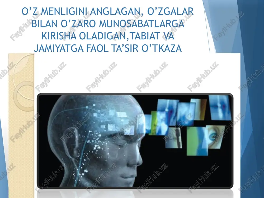 i k.d.ushinskiy «diqqat aynan shunday bir eshikka, tashqi olamdan kishi qalbiga kirib keladigan jamiki narsalarning barchasi shu eshik orqali kiradi» - deb yozgan edi. diqgat individning hissiy, aqliy eki harakatlantiruvchi faolligi darajasininig oshirilishini taqoza etadigan tarzda ongning yo naltirilganligi va bir narsaga qaratilganligidir. diqqat i * diqqat - kishi faoliyati barcha turlari, eng avvalo mehnat va o quv faoliyati samaradorligini muhim va zarur shartidir. mehnat qanchalik murakkab va mas‘uliyatli bo‘lsa, u diqqatga shunchalik katta talablar qo yadi. his-tuyg ‘ular aktiv yoki passiv bo'lishi mumkin. agar kishi hayajonlangan, diqqati kuchaytirilgan bo ‘isa (masalan imtihon oldida turgan talaba) yoki alohida ko‘tarinkilikni (ijodiy ish davrida) his qilsa, uning tuyg‘ulari aktiv bo'ladi. aksincha kishining holati noanig bo'lsa, his-tuyg‘ulari ham sust o°tib boradi. his- tuyg ularning aktivligi ularni stenik (g ayrat o'yg otuvchi) tuyg ularga aylantiradi. ular kishining kuch va g ayratini oshiradi. aksincha, his- tuyg ularning passivligi shunda ifodalanadiki, ular astenik (bushashtiruvchi) tuyg‘ularga aylanib, …