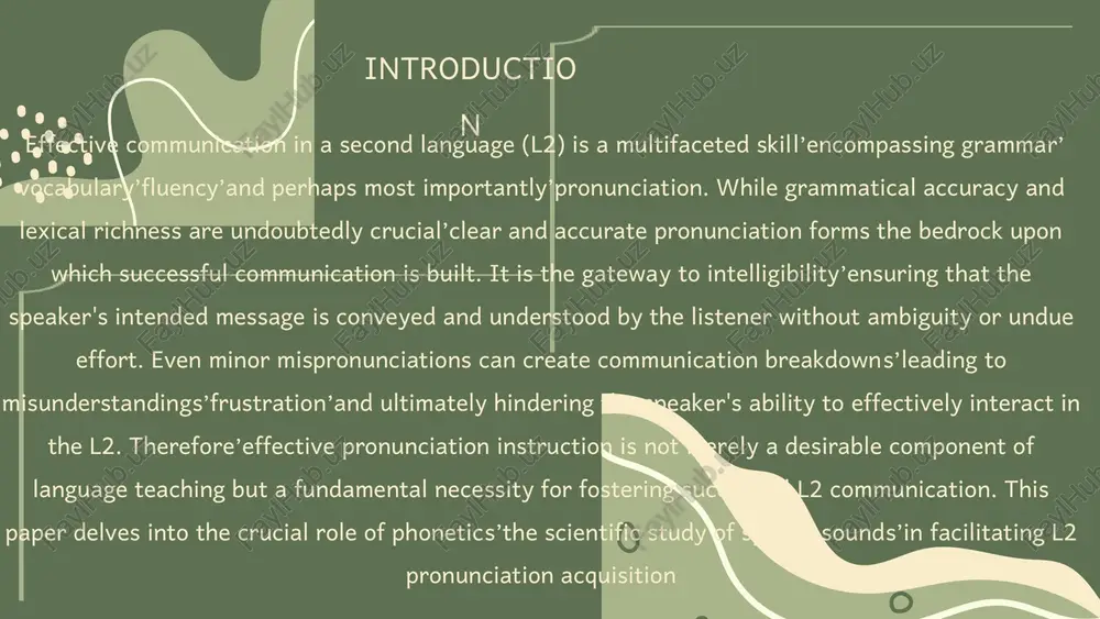 their native language (l1) and the target language (l2). the importance of pronunciation instruction: explicit vs. implicit instruction: briefly discuss the debate surrounding explicit vs. implicit pronunciation teaching. explain the benefits of incorporating both approaches. integrating phonetics into the curriculum: emphasize the need for systematic pronunciation instruction within the broader language curriculum. this includes dedicating specific class time to pronunciation practice and integrating pronunciation work into other language activities. 1.2 methodological approaches to pronunciation instruction perception and production skills play a pivotal role in language use language development and language learning in the context of english language teaching (elt), pronunciation is an integral aspect of communicative competence that can influence the desire to use the language as well as the quantity and quality of input received and output produced . yet, training in pronunciation skills (perceptive and productive) does not have a secure place in most language curriculum (setter and …
