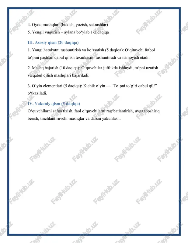 5-sinf jismoniy tarbiya dars ishlanmasi - Page 3