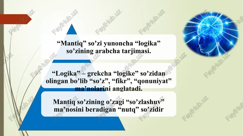 sh bilan uzviy bog‘liq. tafakkur yordamida buyum va hodisalarning mohiyatini tushunishga erishiladi. tafakkur voqelikni umumlashtirib va mavhumlashtirib, muayyan mantiqiy shakllarda, ya’ni tushuncha, mulohaza va xulosa chiqarish hamda ular o‘rtasidagi aloqalar shaklida aks ettirib, ma’lum mantiqiy qonun-qoidalarni vujudga keltiradiki, to‘g‘ri, aniq, izchil, ziddiyatlardan xoli fikrlash ana shu qonun-qoidalarga amal qilishni taqozo etadi. tafakkur qonunlari: ayniyat qonuni ziddiyat qonuni istisno qonuni yetarli asos qonuni fozil yoʼldosh oʼgʼlining quyidagi misralari misol boʼla oladi: qoʼlingdan kelgancha chiqar yaxshi ot, yaxshilik qil bolam, yomonlikni ot, nasihatim yod qilib ol farzandim, yolgʼiz yursa chang chiqarmas yaxshi ot. maʼlum bir predmet yoki hodisa haqida aytilgan ayni bir fikr ayni bir muhokama doirasida ayni bir vaqtda oʼz – oʼziga tengdir. ayniyat qonuni “bu dori shirin” va “bu dori achchiq” mulohazalarining esa ikkalasi bir vaqtda, bir xil nisbatda xato boʼlishi mumkin. chunki dori shirin ham, achchiq ham boʼlmasligi, balki bemaza yoki nordon boʼlishi mumkin. nozidlik qonuni ayni bir predmet …