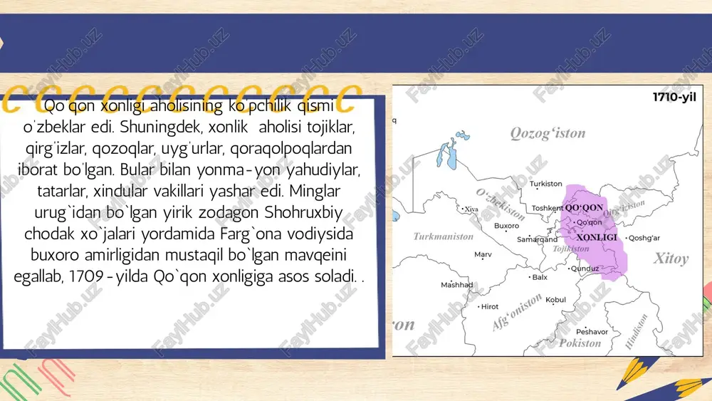 0) ashtarxoniylar. 11) mangʻitiya saltanati. 12) mingiya toifasi. muntaxab at-tavorix“ yozilgan yiliyoq nusxa koʻchirish boshlangan. yaʼni oʻsha yili shahrisabzda muhammadamin kotib tomomonidan 10 nusxa koʻchirilgan. hozirda asarning oʻzbekiston, tojikiston, rossiya qoʻlyozma arxivlarida nusxalari mavjud. ayniqsa ulardan s 470-sonli (rossiya), 63-sonli (tojikiston), 592-sonli (oʻzbekiston) nusxalari juda yaxshi saqlangan. tarixchi h.bobobekov ham boshqa ko`plab musulmon va rus tarixchilari kabi qo`qon xonlari sulolasini oltin beshik bilan u orqali bobur bilan bog`laydi.keling, shu o`rinda butun e`tiborimizni oltin beshik afsonasiga qaratsak:yangi tashkil topgan qo`qon davlati hukmdorlari –o`zbeklar shajaralarini ota-bobolari bilan jangu jadalda olishib, omadi yurishmay, vatandan bosh olib ketgan ammo qalami va jasorati tufayli nomini qoldirtgan bobur mirzo bilan bog`lashga urinib g`aroyib afsonalar to`qidilar. mana shunday hikoyalardan biri qator tarixiy bitiklarda qayd etilgan oltin beshik afsonasidir. biz ushbu afsonani atoqli tarixchimiz ishoqxon unaydulloxo`ja o`g`li ibratning “farg`ona tarixi” asari asosida hikoya qilib beramiz . ho`qand shahri farg`ona iqlimida bo`lmagan. uning o`rnida tevarakda targ`ova chonkat va saroy …