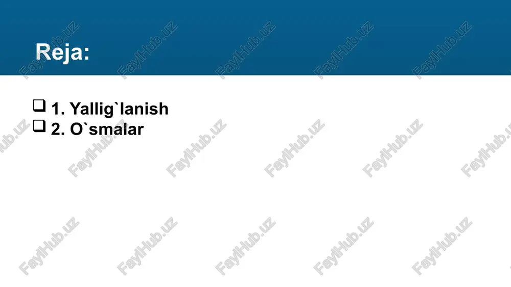 qqa olib kelib, infektsiyani yo‘qotishga yordam beradi. lekin ko‘p miqdorda ekssudat to‘planishi organlarning faoliyatini buzishi mumkin (masalan: plevritda nafas olish qiyinlashadi). 15 3.proliferatsiya 1. ta’rif proliferatsiya (lotincha proliferatio – ko‘payish, o‘sish) – bu yallig‘lanishning yakunlovchi bosqichi bo‘lib, unda hujayralarning ko‘payishi va yangi to‘qimalarning hosil bo‘lishi sodir bo‘ladi. bu bosqichning asosiy maqsadi – shikastlangan joyni tiklash va normal funksiyani qayta tiklashdir. umurtqa tanasiga biriktirilgan umurtqa yoyi bir nechta tuzilmalarni hosil qiladi. orqa miya orqa tomoniga chiqib turadi va odamlarning orqa qismining o’rtasidan ko’rinadigan bo’rtmalar qatorini hosil qiladi. agar siz orqangizni his qilsangiz, ularni paypaslashingiz kerak. tikanli jarayonning yon tomonida lamina joylashgan. pedikula pastki va yuqori artikulyar jarayonlar o’rtasida joylashgan. ko’ndalang jarayonlar umurtqa pog’onasining yon tomonida joylashgan bo’lib, mushaklarning biriktirilish joylari hisoblanadi. bitta umurtqaning pastki qismi uning ostidagi ustki o‘simta bilan tutashgan bo‘g‘imga faset bo‘g‘imi deyiladi. faset bo’g’inlari umurtqa pog’onasida barqarorlikni yaratadi, lekin ayni paytda moslashuvchanlikni ta’minlaydi. orqa yoyni umurtqa tanasi bilan …