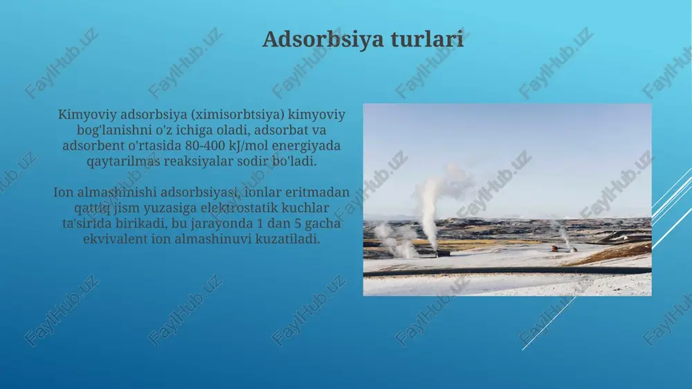 sirt maydonli adsorbentlar, masalan, 1 gramm faollashtirilgan ko'mir, katta miqdordagi molekulalarni adsorbsiyalash imkonini beradi. adsorbsiya nima? adsorbsiya jarayoni ekzotermik bo'lishi mumkin, ya'ni issiqlik ajralib chiqadi, bunda issiqlik adsorbsiya entalpiyasining manfiy qiymati (masalan, -20 kj/mol) bilan ifodalanadi. adsorbsiya - bu bir moddaning (adsorbat) boshqa moddaning (adsorbent) sirtiga yopishishi jarayoni, bu 1881 yilda keyser tomonidan batafsil o'rganilgan sirt hodisasidir. adsorbsiya izotermalarini solishtirish langmuir izotermasi bir qatlamli adsorbsiyani tasvirlaydi va barcha adsorbsion joylar ekvivalentligini faraz qiladi, bu esa real sirtlarda mavjud boʻlmagan ideal holatdir. freundlich izotermasi empirik model boʻlib, past bosimlarda yaxshi ishlaydi, lekin yuqori bosimlarda adsorbsiyani ortiqcha baholaydi, chunki u toʻyinganlik chegarasini hisobga olmaydi. ilovalar ular farmatsevtika sanoatida dori-darmonlarni yetkazib berish tizimlarida faol farmatsevtika ingredientlarini boshqariladigan tarzda chiqarish uchun ishlatiladi, bu esa dori samaradorligini oshiradi va nojo'ya ta'sirlarni kamaytiradi. sanoatda ilovalar katalizatorlarni tayyorlashda katalitik materiallarning sirt maydonini oshirish va kimyoviy reaktsiyalarning samaradorligini yaxshilash uchun metallarni qo'llab-quvvatlash uchun muhimdir. haroratning ta'siri adsorbtsiya izotermalarida …
