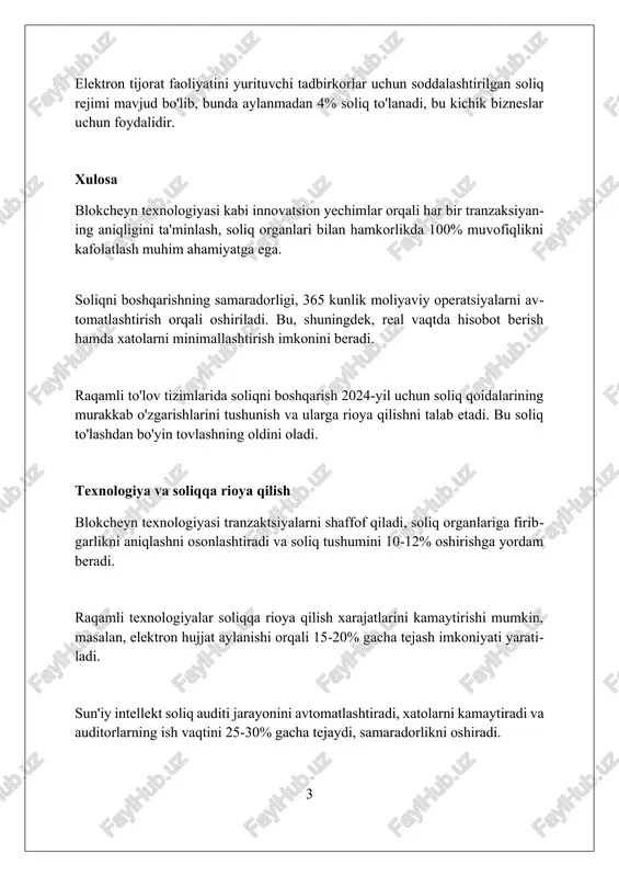 akli kabi raqamli to'lov vositalaridan foydalaning va 8829 shakli orqali uy ofis soliq imtiyozini talab qilishni o'rganing. daromad va xarajatlarni 1099-nec kabi shakllar orqali kuzatib boring, soliq majburiyatlarini minimallashtirish uchun buxgalteriya dasturidan foydalaning va soliq imtiyozlaridan to'liq foydalaning. har chorakda 1040-es shakli orqali hisoblangan soliq to'lovlarini to'lang, penaltilardan saqlanish uchun to'lovlarni o'z vaqtida amalga oshiring va soliq rejasi uchun professional maslahat oling. soliqni boshqarish strategiyalari soliqni boshqarishda blokcheyn texnologiyasini joriy etish, barcha tranzaktsiyalarning shaffofligini ta'minlab, soliq bazasini kengaytirishga yordam beradi va kamida 10% soliq yig'ilishini oshiradi. aqlli kontraktlar asosida soliq avtomatlashtirish tizimini yaratish, soliq hisobotlarini topshirishda xatoliklarni kamaytiradi hamda audit vaqtini 25% ga qisqartirib, soliq xavfini minimallashtiradi. digital to'lovlar tizimlarida soliqni boshqarish strategiyasi elektron hujjat aylanishini optimallashtirish orqali qqsni 15% dan samarali hisoblash va to'lash imkoniyatini yaratadi. soliq majburiyatlarini aniqlash soliq majburiyatlari aniqlanganda, 2024-yilgi qonunchilikka muvofiq foyda soligʻi stavkalari, jismoniy shaxslardan olinadigan daromad soligʻi (jshods) miqdori inobatga olinadi. digital toʻlov …