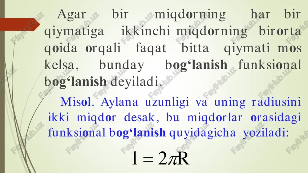 funksional, statistik va korrelyatsion bog‘lanishlar. - Page 3