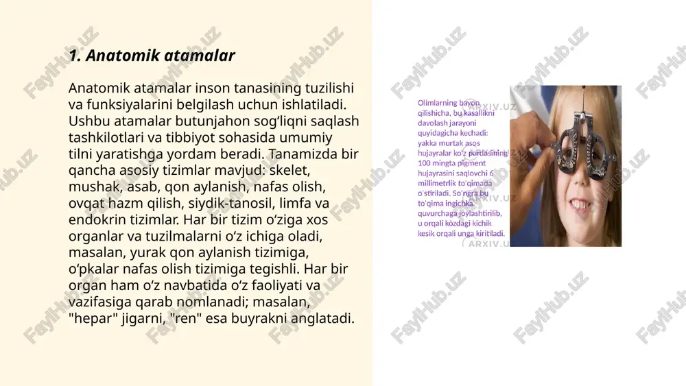 ashqari, "achilles to‘piq" - bu to‘piqdagi suyakning nomi bo‘lib, yunon qahramoni axillning zaif nuqtasini eslatadi. shuningdek, "gipokampus" miya sohasidagi bir qism nomini bildiradi, bu yunon mifologiyasida dengiz maxluqlari bo‘lib, yarim ot va yarim baliq sifatida tasvirlangan. ... t.me/slaydai_bot afsona: asklepios – shifo xudosi asklepios yunon mifologiyasida shifo va davolash xudosi sifatida tanilgan. uning onasi koronis edi, otasi esa olimpxonning eng qudratli xudosi – zevsning ukasi apollon edi. koronis asklepiosga homilador bo‘lganida, apollonning g‘azabiga duch keladi, va u vafot etadi. ammo apollon hali tug‘ilmagan bolani onasining qornidan chiqarib, qutqarib qoladi. shu tariqa, asklepios dunyoga keladi. asklepios apollon tomonidan centaur xiron (kheiron) nomli donishmand maxluqqa tarbiya uchun beriladi. xiron unga shifo va tibbiyot sirlarini o‘rgatadi. asklepios bu bilimlarni shunchalik mukammal o‘zlashtiradiki, nafaqat odamlarni davolash, balki o‘liklarni ham tiriltirishga qodir bo‘ladi. asklepiosning bu kuchi xudolarni xavotirga soladi, chunki odamlar o‘lmas bo‘lib, xudolarga muhtoj bo‘lmay qolishi mumkin edi. zevs uning haddan tashqari kuchli bo‘lganidan …