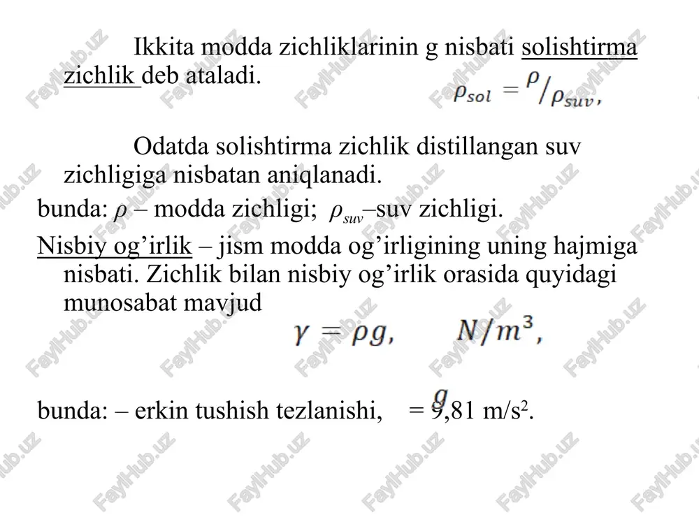 ’irlikka ega. 3. shu temperaturada uni zichligini aniqlang. 4. zichligi 1120 kg/m3 bo’lgan suyuqlikning solishtirma hajmini aniqlang. shu moddaning 500kg mi qanday hajmni egallaydi? 5. zichligi 1020 kg/m3 bo’lgan sutning dinamik qovushoqlik koeffitsienti 0,002 pa·c bo’lsa, uning kinematik qovushqoqlik koeffitsienti aniqlasin. 6. simobning solishtirma og’irligi haroratda 132,9 kn/m3 ga teng. shu haroratda uning zichligini aniqlang. 7.agar suyuqlikning dinamik qovushoqligi, kinematik qovushoqligi esa bo’lsa, suyuqlikning solishtirma og’irligini aniqlang. image1.png image2.png image3.png image4.png image5.png image6.png image7.png image8.png image9.png image10.png image11.png image12.png image13.png image14.png image15.png image16.png image17.png image18.png image19.png image20.png image21.png image22.png /docprops/thumbnail.jpeg