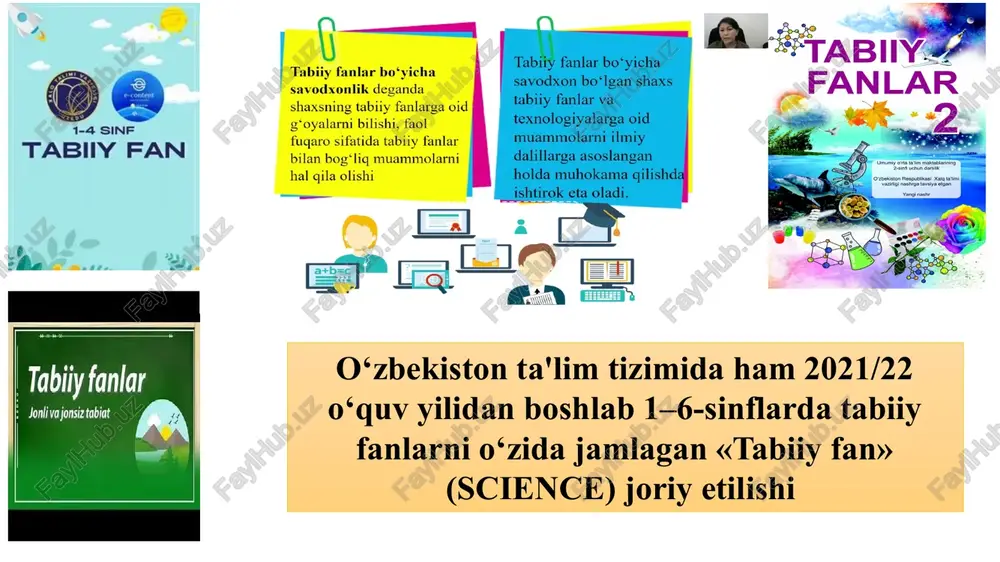 iy fanlar majmui. tabiatshunoslik kontseptsiyasi – tabiatshunoslikda ilmiy tadqiqotlar natijalari nazariya, qonunlar, modellar, gipotezalar va tamoyillar majmuasidir. tabiatshunoslikni metodikasi o'rganadigan va ishlab chiqadigan masalalarga quyidagilar kiradi tabiatshunoslikni metodikasi o'rganadigan va ishlab chiqadigan masalalarga quyidagilar kiradi o'quv materialini, bolalarnig o'zlashtirish jarayoni va o'qitish natijalarini hisobga olish darsdan va sinfdan tashqari ishlar, o'qitishning moddi bazasi jihozlash va o'quv qurollaridan foydalanish o'quv fani sifatida tabiatshunoslik fanining ta'lim va tarbiyaviy ahamiyati, uning tarbiya tizimidagi o'rni o'qitish metodlari va o'quv ishlarini tashkil etish shakllari o'quv materialining mazmuni va uni taqsimlanish tizimi fanning asosiy vazifalari quyidagilardan iborat neptuno talabalarga tabiatshunoslik haqida eng zarur ilmiy-nazariy bilimlarni berish boshlang'ich ta'limda tabiatshunoslikni o'qitish metodikai fanini ta'limiy, tarbiyaviy va rivojlantiruvchi vazifalarini yoritib berish talabalarga tabiatshunoslik fani bazasida zamonaviy pedagogik texnologiya haqida bilim berish fanning asosiy vazifalari quyidagilardan iborat talabalarni tabiatshunoslikni o'qitishning turli uslublari va yo'llari bilan tanishtirish talabalarni o'quv metodik adabiyotlar, dastur va darsliklar tahlil qilishga o'rgatish talabalarda mazkur fandan …