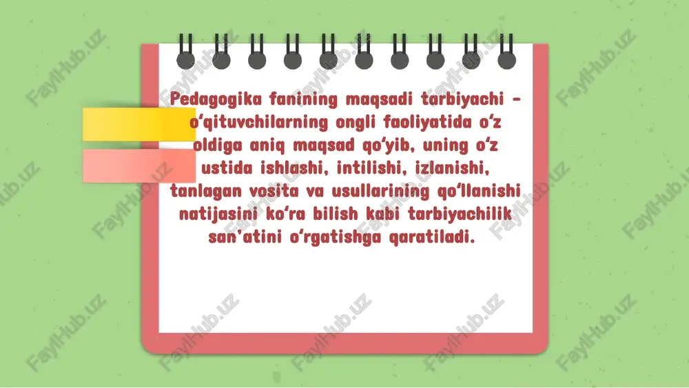 400 qamchi urish bilan jazolanardi. tabiatni asrash, uni obod qilish yoshlik davrlaridanoq ular ongiga singdirilgan. zardushtiylik dini ta’limotida ilgari surilgan umum­insoniy qadriyatlar majmuasi ezgulik va yaxshilik, jaholat va yomonlik, ta’lim va tarbiya haqidagi g‘oyalari bilan ulkan pedagogik ta’sir kuchiga ega bo‘lgan. 1. falsafa – shaxs rivojlanishi jarayonining dialektik xususiyatlari, muayyan pedagogik g‘oya, qarash hamda ta’limotlarning falsafiy jihatlari kabi masalalarni tahlil etishga imkon beradi. 2. iqtisod – ta’lim muassasalarining faoliyatini yo‘lga qo‘yish, o‘quv binolarini qurish, ta’lim-tarbiya jarayonlarini tashkil etish va ularning moddiy-texnika va zamonaviy texnologiyalar bilan jihozlash kabi masalalarning iqtisodiy jihatlarini anglashga xizmat qiladi. pedagogikaning boshqa fanlar bilan aloqasi. ijtimoiy tarbiya mohiyatini ilmiy jihatdan asoslash ma’lum pedagogik hodisaning muayyan vaziyatlarda namoyon bo‘lish qonuniyatlarini bilishni taqozo etadi. bizga ma’lumki, pedagogik hodisa murakkab tuzilmaga ega bo‘lib, uning umumiy mohiyatini to‘laqonli anglash uchun bir qator fanlarning imkoniyatlariga tayaniladi. ana shu nuqtai nazardan pedagogika fani bilan quyidagi fanlar o‘rtasida yaqin aloqadorlik mavjud: 3. sotsiologiya – …