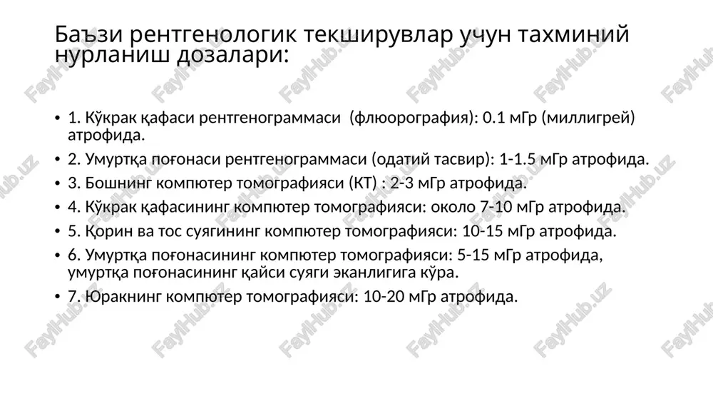 alab qiladi. angiografiya tomirlarni teshish va maxsus o'tkazgichlardan o'tuvchi kateterlar yordamida kateterizatsiyalashdan boshlanadi. o'tkazgichni kiritish tekshirilayotgan tomirga o'tish mumkin bo'lgan yirik tomir orqali amalga oshiriladi. arteriografiya uchun, son ,tirsak, elka, qo'ltiq osti, kubital arteriyalardan foydalaniladi. ko'pincha o'ng son arteriyasining oyoqlar orasidagi qismi orqali amalga oshiriladi. periferik arteriyalar orqali o'tishning imkoni bo'lmagan vaqtda ba'zida qorin aortasini teshish va kateterizatsiya qilish zarur bo'ladi – bunga translumbar angiografiya deyiladi. flebografiyada son, kubital, jugular, yoki o'mrovosti venasi orqali amalga oshiriladi. angiografiya uchun ko'rsatmalar qon tomir tizimining kasalliklari (torayishi, tiqilishi, anevrizma) arteriovenoz malformatsiyalar (avm) arteriovenoz oqmalar (avf) turli a'zolardagi o'smalari (xatarli va xatarsiz) turli organlardan qon ketishi o'pka tromboemboliyasi (tela) angiografiyaga qarshi ko'rsatmalar mutlaq –patsienta bemorning beqaror holati nisbiy: yaqinda sodir bo'lgan miokard infarkti, namoyon bo'lgan aritmiya kasallik tarixida kontrast moddalarga aks ta'sirning qayd etilganligi buyraklar faoliyatidagi buzilish koagulopatiya gorizontal holatda tura olmaslik (masalan, davriy yurak etishmovchiligi) homiladorlik angiografiyaga tayyorgarlik angiografiya uchun ko'rsatmalarni aniqlab olish …