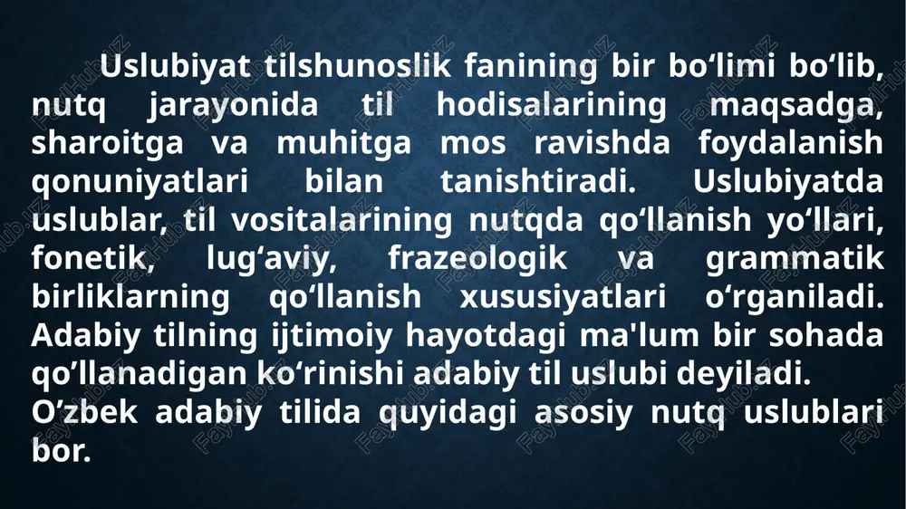 hlatilishi to‘g‘risida ham bahs boradi. qo‘llangan til birligini to‘g‘ri yoki noto‘g‘ri deyilganda, albatta, ma’lum bir o‘lchov (mezon) ga asoslanishimiz tayin. mana shu o‘lchov (mezon) tilshunoslikda adabiy til me’yori deb yuritiladi. ma’lum bir hududda tarqalgan imkoniyatlari o‘sha hududda yashovchi aholi uchun istisnosiz tushunarli bo‘ladi, ya’ni aloqani yengil amalga oshirishga imkon beradi. bu - tilning o‘zi me’yordan iboratligini ko‘rsatadi. me’yor - tilning yashash shaklidir image2.jpeg image3.jpeg image4.jpeg image5.jpeg image6.jpeg /docprops/thumbnail.jpeg