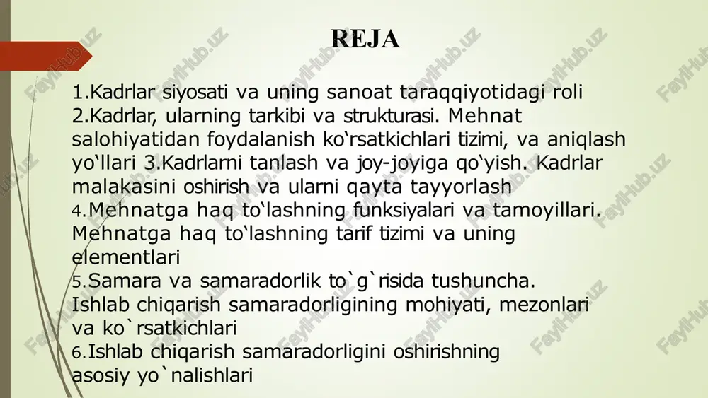 lanadi. masalan, iqtisodchi, buxgalter, moliyachi yoki texnik tilda-mexanik, quruvchi, energetik, geolog va boshqalar. ishchilarning bilim va qobiliyatlariga bo‘lgan talab yagona tarif-malakaviy ma’lumotno- masida (yatmm) va xizmatchilarga esa lavozimlar malakasi ma’lumotnomada aks ettirilgan. kasb-faoliyatning maxsus va tor ko‘rinishdagi turi bo‘lib, mutaxassislik kabi nazariy bilim va amaliy ko‘nikmalarni talab qilsa- da, mutaxssislikdan farqli ravishda ishlab chiqarishning o‘ziga xos xususiyatlaridan kelib chiqib qo‘shimcha ko‘nikmalarni ham talab qiladi. malaka deganda, biron-bir kasb yoki mutaxassilik bo‘yicha murakkab ishlarni bajarish uchun zarur bo‘lgan mehnat ko‘nikmalari va bilimlar darajasi tushuniladi. ishchilar malakasi darajasini baholashda o‘rtacha tarif koeffitsiyenti va o‘rtacha tarif razryadi hisoblanadi. tarif razryadlari va koeffitsiyentlari bir vaqtning o‘zida bajarilayotgan ishlar murakkabligini tavsiflovchi ko‘rsatkichlar hisoblanadi. mehnat salohiyatiholatini ifodalovchi ko‘rsatkichlar tizimiga quyidagilarni kiritish mumkin: mehnat salohiyatining o‘rtacha soni tahlil qilinayotgan hisobot davrida aniqlanadi. buni hisoblash uchun mehnat salohiyatining davr boshidagi (ms.db) va oxiridagi (ms.do) soni qo‘shilib, ikkiga bo‘linadi: ms= (ms.db + ms.do)/2 mehnat salohiyati tarkibini tahlil qilganda xodimlarni …