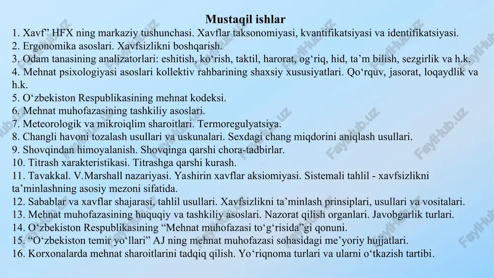 nchilik bazasi www.lex.uz ishdan maqsad talabalar so‘rilayotgan havoning samaradorligini aniqlashni o‘rganishadi umumiy ma’lumotlar agar ko‘ndalang kesim yuzasi doira shaklida bo‘lgan havo o‘tkazgichda, havo v m/s tezlik bilan harakatlansa, uning o‘tish miqdorini quyidagi formula orqali topish mumkin. agar havo quvurini ko‘ndalang kesim yuzasi - to‘g‘ri to‘rtburchak bo‘lsa, unda uning yuzasi ikki qo‘shni tomonlarining ko‘paytmasiga teng. agarda havo quvurining ko‘ndalang kesimi doira bo‘lsa quyidagi formuladan topiladi: bunda: d - havo quvurining diametri. shunday qilib, ko‘ndalang kesim yuzasi doira shakliga ega bo‘lgan havo quvurlaridan o‘tayotgan havoning miqdori quyidagi formuladan aniqlanadi: q=0,785·d²·v, m³/s bu yerda havoning tezligi v ni o‘lchash usuli bilan aniqlaymiz. bu usulning qiyinchiligi shundaki havo quvurida havoning tezligini bevosita asbob yordamida o‘lchab bo‘lmasligini hisobga olib, uni havoning dinamik bosimi rdin orqali topiladi. ma’lumki, bernulli qonuniga asosan havo quvuridagi harakatlanayotgan gazning to‘liq bosimi, statik bosim bilan dinamik bosimning yig‘indisiga teng. rt=r gazning st+r gazning din ya`ni bundan r quvirning din= rt- r …