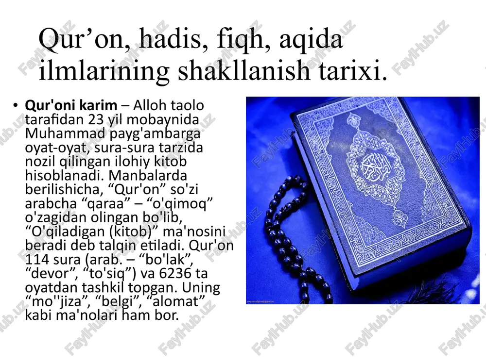 isbotlash va ular toʼgʼrisidagi shubhalarni rad qilishdir. imomi aʼzam abu hanifa aqoid ilmiga “al-fiqhul akbar” (katta fiqh) nomini berganlar “ilmi kalom” aqoidning eng mashhur ismi “ilmut tavhid” “ilmul aqoid” dinbuzarlar va dindan oʼz maqsadida foydalanishni maqsad qilganlarning koʼpaygani islom yerlarining behad kengayganligi islomga turli din vakillarining kirganligi aqoid yoki kalom ilmining vazifasi: diniy e’tiqodlarni qat’iy dalillar bilan isbotlash va ular haqidagi shubha hamda gumonlarni rad qilish; insonni aqidada oddiy taqlidchi bo‘lishdan har bir e’tiqodga hujjat keltira olish darajasiga ko‘tarish; v) islomning sof e’tiqodlarini adashgan zalolat ahlining shubha va gumonlaridan himoya qilish. -ilohiyot iloh va unga oid masalalar -nubuvvatda vahiy, payg‘ambarlik va ularga tegishli masalalar haqida -kavniyotda esa, borliqdagi mavjudotlar – inson, farishta, jin va sababiyat qonunlari haqida - sam’iyot g‘ayb olamiga tegishli masalalar bo‘lgani uchun bu turni «g‘aybiyot» ham deyiladi. aqida mavzusi to‘rt qismga bo‘linadi: ilohiyot, nubuvvat, kavniyot va sam’iyot. islom ta’limotiga ko‘ra, allohning ismi va sifatlarini boshqa biror maxluqotga …