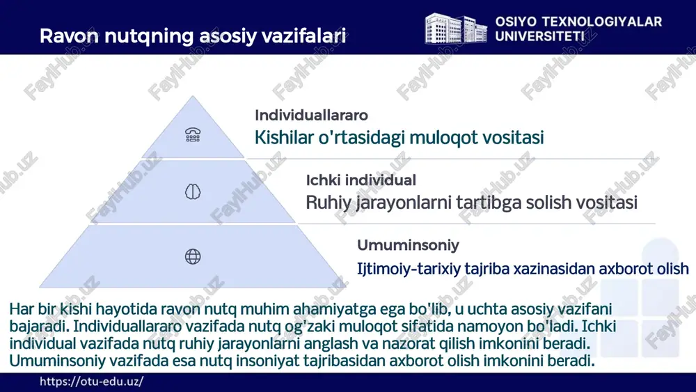 o'z guruhlarini o'zlashtirish antonimlar ustidagi ishlar qarama-qarshi ma'noga ega bo'lgan so'zlar bilan so'z birikmalari va gaplar tuzish ko'p ma'noli so'zlar bolalarga tanish bo'lgan aniq predmet ahamiyatiga ega so'zlarda ko'rsatish 8 lug'at ishining asosiy usullari 1 lug'atni sifat jihatdan takomillashtirish antonimiya, sinonimiya, ko'p ma'nolilik kabi hodisalarni tushunish va ularni nutqda faol qo'llash 2 taqqoslash va ajratish narsalar, tabiat hodisalari, insonlar qilmishlarini ko'rib, ulardagi har xillik va umumiylikni aniqlash 3 so'z birikmasiga sinonim yoki antonim tanlash so'zlarning ko'p ma'noga egaligini tushuntirish 4 umumlashtiruvchi nomlarni shakllantirish narsalarning funksiyalarini taqqoslash asosida umumlashtiruvchi nomlarni o'rgatish 9 bolalar lug'atini boyitishda ta'limiy o'yinlar buyum va o'yinchoqlar bilan o'ynaladigan bolaning ilk yoshidan boshlab, to maktab yoshiga yetgunga qadar o'ynaladigan o'yin turi stol-bosma o'yinlari loto, juft rasmlar, domino, labirint kabi o'yinlar orqali tasavvurlarni aniqlash va tizimga solish og'zaki so'z o'yinlari bolaning eshita olish, zudlik bilan javob topa olish, fikrlarini tez va aniq ifoda eta olishga o'rgatish 10 suhbat turlari …