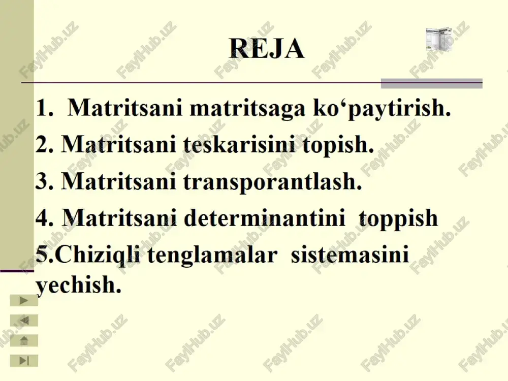 excelda matritsalar bilan ishlash - Page 3