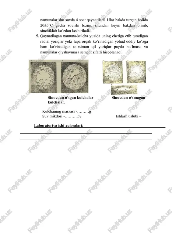 laboratoriya ishi. sement hajmining bir tekisda o‘zgarishini aniqlash - Page 3