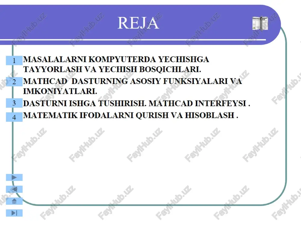 mathcadda matematik ifodalar va funkstyalar bilan ishlash - Page 3
