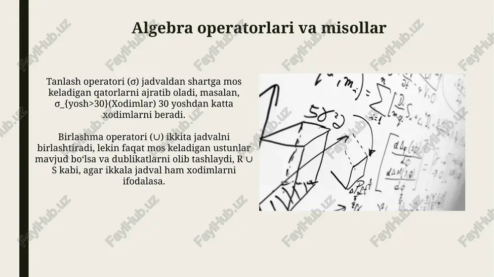relatsion algebra va relyatsion hisoblash elementlari - Page 3