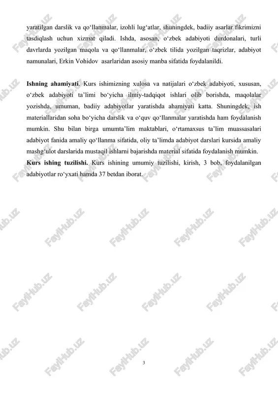 orat. kirish. davlatimizning ustuvor vazifalaridan biri, ta’lim sifatini yaxshilash, yoshlar o‘rtasida kitobxonlikni keng targʻib qilish, oʻsib kelayotgan yosh avlodni har tomonlama yetuk va barkamol qilib tarbiyalashdan iborat. biz maqsadimizga “ta’lim va ma’rifat tizimini takomillashtirish, mamlakatimiz kelajagi bo‘lgan yoshlarni zamonaviy bilim olishga yoʻnaltirish, barkamol shaxsni tarbiyalash bilan bog‘liq ekaninini” yaxshi anglaganimiz holda, ularga har tomonlama ma’naviy ozuqa bera oladigan, ularni ilm cho‘qqilarini zabt etishga, kashfiyotlar qila olishga undaydigan asarlarni muntazam taqdim etib borish orqali erishamiz . adabiyot fani boshqa fanlardan inson ichki kechimalari, his-tuyg‘ulari bilan o‘rtoqlashadigan yagona fan desak mubolag‘a bo‘lmaydi. adabiyot kishilarning ichki olamini taftish qilishi, oʻzligini idrok etishi, hodisalarni chuqur anglashiga yaqindan ko‘maklashadi. bu jihatdan hech bir fan, adabiyot bilan raqobat qilolmaydi. barcha fanlar birlashganda ham odamlarga hayot murakkabliklari, insonning ichki dunyosi jumboqlari to‘g‘risida adabiyotchalik tasavvur berolmaydi. ingliz adabiyotshunosi terri iglton adabiyot va dinning jamiyatdagi o‘rni, ularning kishilar ongiga ta’siri xususida so‘z yuritar ekan: “adabiyot ham, din ham avvalo, …
