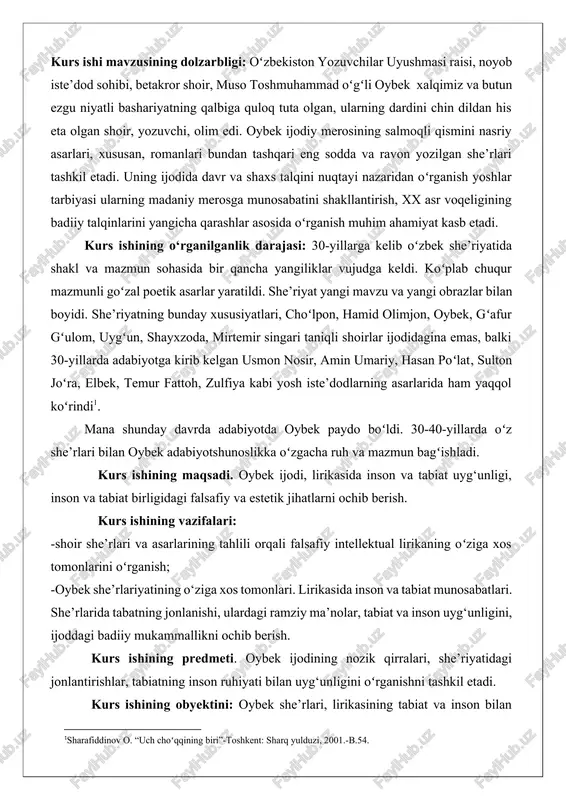 illikning dastlabki kunlaridan boshlab yurtimizda amalga oshirilayotgan keng koʻlamli ishlarning amaliy natijasi oʻlaroq, adabiyot va san’at, madaniyat, matbuot sohasi mafkuraviy tazyiqdan butunlay xalos boʻlganini qayd etish joiz. har qanday ijod namunasi, badiiy asar sinfiy boʻlishi va qandaydir gʻoyaga, kommunistik mafkura manfaatlariga xizmat qilishi kerak, degan qarashlar bugun oʻtmishga aylandi. erkin ijod uchun milliy qadriyatlarimiz va boy ma’naviyatimizni, xalqimiz tarixini, uning bugungi sermazmun hayotini toʻlaqonli va haqqoniy aks ettirish uchun zarur sharoitlar yaratildi”[footnoteref:2], -deb ta’kidlagan edi. [2: islom karimov. yuksak ma’naviyat-yengilmas kuch ,-toshkent: sharq yulduzi, 2008. -b. 76.] adabiyot shakllana boshlashi bilan ma’naviyat tushunchasiga ham alohida e’tobor qaratildi. “ma’naviyat–bu, avvalo, insonlar oʻrtasida oʻzaro ishonch, hurmat, e’tibor, xalq va davlat kelajagini birgalikda qurish yoʻlidagi ezgu intilishlar, ibratli fazilatlardir. bir soʻz bilan aytganda, ma’naviyat–jamiyatdagi barcha siyosiy-ijtimoiy munosabatlarning mazmuni va sifatini belgilaydigan poydevordir. bu poydevorni qurishda biz, avvalo, milliy adabiyotimizga suyanamiz, tayanamiz”[footnoteref:3]. [3: shavkat mirziyoyev. insonparvarlik, ezgulik va bunyodkorlik-milliy gʻoyamizning poydevoridir.-toshkent: tasvir, 2021. -b.13.] …