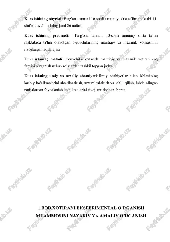 ini yetarli deb hisoblash mumkin emasligi sababli, tahlil qilish va bir-birini to'ldiruvchi bir nechta formulalarni birlashtirish kerak. "xotira atrof-muhitdagi voqelik (narsa)ni bevosita va bilvosita, ixtiyoriy va ixtiyorsiz ravishda,passiv va faol holda, reproduktiv va produktiv tarzda, verbal va noverbal shaklda, mantiqiy va mexanik yo’l bilan aks ettiruvchi esda olib qolish, esda saqlash, qayta esga tushirish, unutish hamda tanish hissidan iborat psixik jarayon". a. v. petrovskiy ta'rifiga ko'ra, "xotira - shaxsning o'z tajribasini yodlash, saqlash va keyinchalik takrorlash qobiliyatidir". j. piage "xotira miya tomonidan olingan va insonning xulq-atvorini boshqaradigan ma'lumotlar to'plami". xotiraning ta'rifi, mohiyati haqidagi qarashlar ko'p asrlar davomida o'zgargan va rivojlangan. g. ebbinghus, g. myuller, a. piltsekker xotirani obyektlar yoki ularning tasvirlari bo'lgan odamning faol jarayoni (faoliyati) sifatida emas balki uyushmalarning mexanik ravishda shakllanadigan mahsuloti sifatida ko'rib chiqdilar. uning markaziy tushunchasi "assotsiatsiya" dir - bu aloqani anglatadi va barcha aqliy shakllanishlarning tushuntirish printsipi vazifasini bajaradi. natijada xotiraning assotsiativ nazariyasi rivojlandi. bixevioristlar …