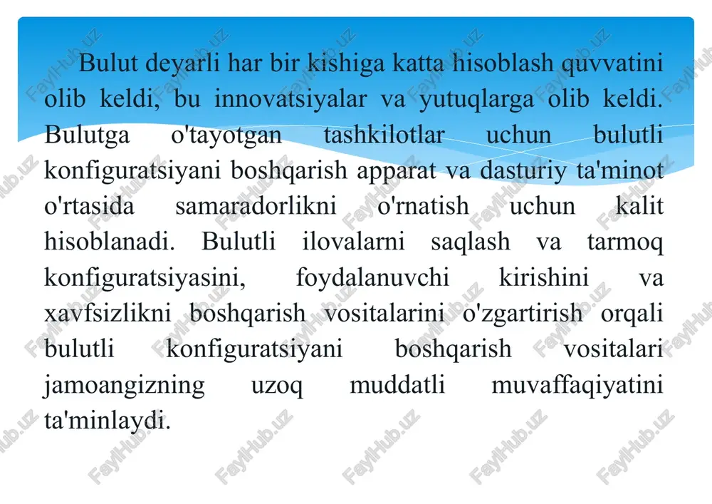 tizimlari bilan ishlash boshqaruv elementlariga kirishni, sertifikatning amal qilish muddatini va parollarni boshqarishni soddalashtirishi mumkin. . yuqori ish vaqti. to'xtash vaqtini kamaytirish uchun shaxslar konfiguratsiya muammolarini yuzaga kelganda hal qilishlari kerak. ushbu ish vaqtini saqlash infratuzilmangizni tushunishdan boshlanadi va oxir-oqibat konfiguratsiyani yaxshiroq boshqarish imkonini beradi. . yaxshiroq shaffoflik . "konfiguratsiya haqiqati” haqida yozilmagan holda, joylashtirishlar murakkablashishi va asboblarning tarqalishiga olib kelishi mumkin. markazlashtirilgan bulut platformasi yordamida siz konfiguratsiya o'zgarishlarining ta'sirini osonroq tushunishingiz mumkin. siz turli xil konfiguratsiya o'zgarishlarini kuzatib, ular xavfsizlik, narx va ishlashga qanday ta'sir qilishini ko'rishingiz mumkin. . tezroq joylashtirish. borgan sari murakkab va o'sib borayotgan muhitda ishlash o'zgarishlarni kuzatish va tushunishni qiyinlashtirishi mumkin. o'rnatish vaqtini sekinlashtirishi mumkin bo'lgan turli xil noto'g'ri konfiguratsiyalarni kuzatish uchun ketadigan vaqtni kamaytirish uchun markazlashtirilgan konfiguratsiya yechimi orqali hammani bir sahifada ushlab turishingiz mumkin. . xarajatlarni tejash. to’xtash vaqtini kamaytirish, xavfsizlikni oshirish va tezroq joylashtirishga imkon berish birgalikda ko’proq daromad keltirishi mumkin. yuqori …