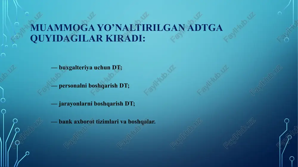 siy vazifalari quyidagilar: -ma’lumotlar bazasini bo’sh (to’latilmagan) tuzilmasini yaratish; uni to’ldirish vositalarini yoki boshqa bazaning jadvallaridan ma’lumotlar importini taqdim etish; -ma’lumotlarga yo’llash, ulardan foydalanishni osonlashtirish imkonini ta’minlash, shuningdek, izlash va filtrlash (saralash, tozalash) vositalarini taqdim etish. html muharrirlari (web-muharrirlari) bu o’zida matn va grafik muharrirlarining xususiyatlarini birlashtiruvchi muharrirlarning alohida toifasidir. ular web hujjatlar (internetning web-sahifalari) deb ataluvchi hujjatlarni tuzish va tahrir qilishga mo’ljallangan. web hujjatlar elektron hujjatlar bo’lib, ularni tayyorlashda internetdan axborotni qabul qilib olish va uzatish bilan bog’liq bo’lgan amallarni bajaruvchi elektron hujjatlardir. nazariy jihatdan olganda web hujjatlarni tuzish uchun odatdagi matn muharrirlari va protsessorlaridan, shuningdek, vektor grafikasining grafik muharrirlarining ayrimlaridan foydalanish mumkin, ammo web-muharrirlar webdizayinchilarning mehnat unumdorligini oshiruvchi bir qator foydali funksiyalarga ega. brouzerlar (sharhlovchilar, web hujjatlarni ko’rib chiqish vositalari) bu toifada html ko’rinishda bajarilgan elektron hujjatlar (bu formatdagi hujjatlar web hujjatlar sifatida ishlatiladi) ni ko’rib chiqishga mo’ljallangan dasturiy vositalar kiradi. zamonaviy brouzerlar faqatgina matn va grafikani qayta …