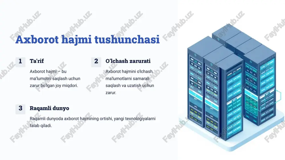 axborot hajmi va uning o’lchov birliklari - Page 3