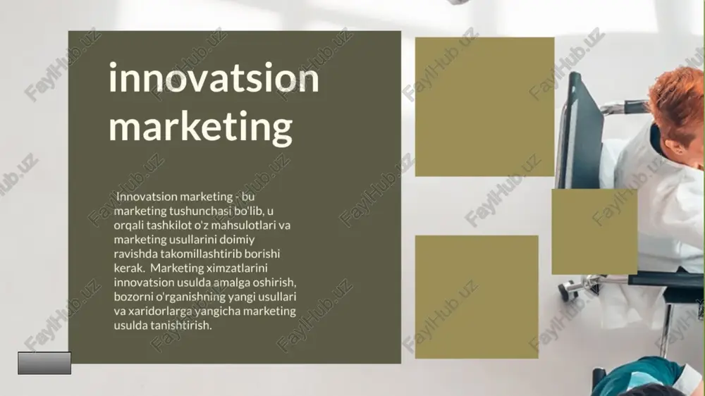 k marketing o'rtasidagi muhim munosabat, yangiliklarni o'rganish, ularni bozorga tezroq keltirish, va umumiy maqsadlarga yo'naltirilgan strategiyalar tuzishda paydo bo'ladi. bu jarayonlar kompaniyalarga to'g'ridan-to'g'ri muvofaqiyatli bozorlash, raqobatbaho bo'lish va mijozlarini qiziqtirish uchun yaxshi vositalar sifatida ishlaydi. e’tiboringiz uchun rahmat image1.png image2.png image3.png image4.png image5.png image6.png image7.png image8.png image9.png image10.png image11.png image12.jpeg image13.jpeg image14.jpeg image15.jpeg image16.jpeg image17.jpeg /docprops/thumbnail.jpeg
